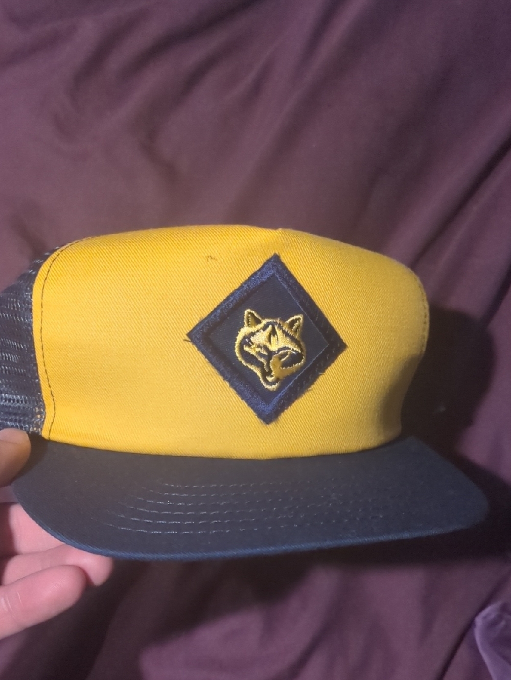 BSA vintage Cub Scouts Hat. Wolf Scouts. Yellow/Navy Super Fast Shipping!